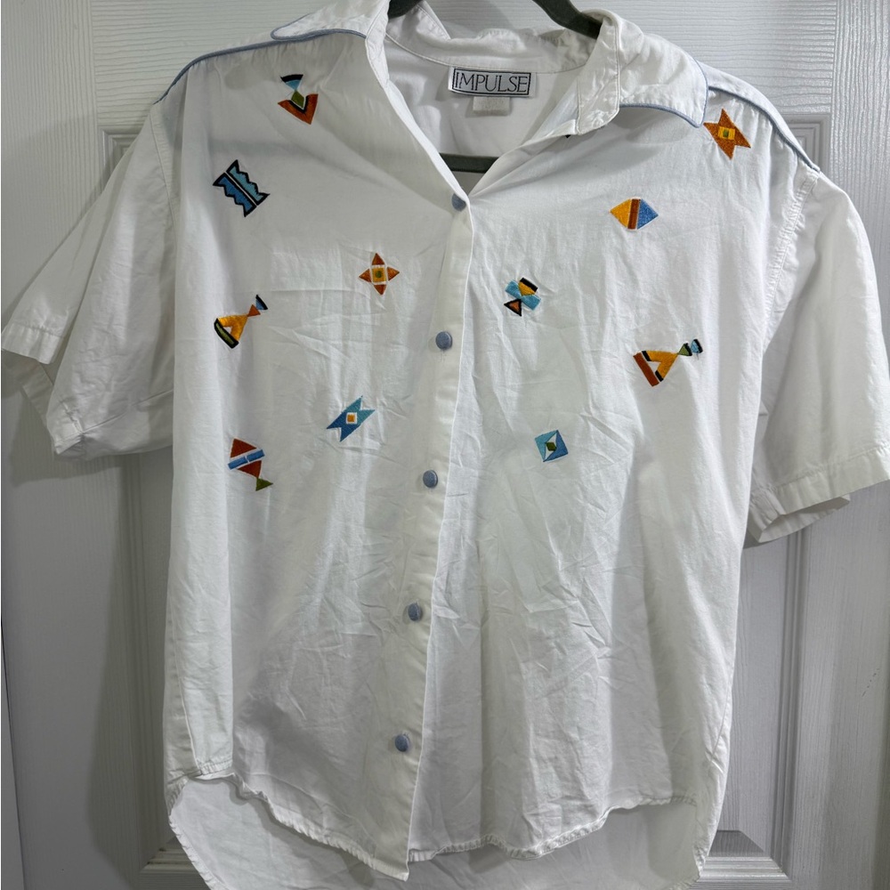Vintage Impulse Embroidered Button Up
